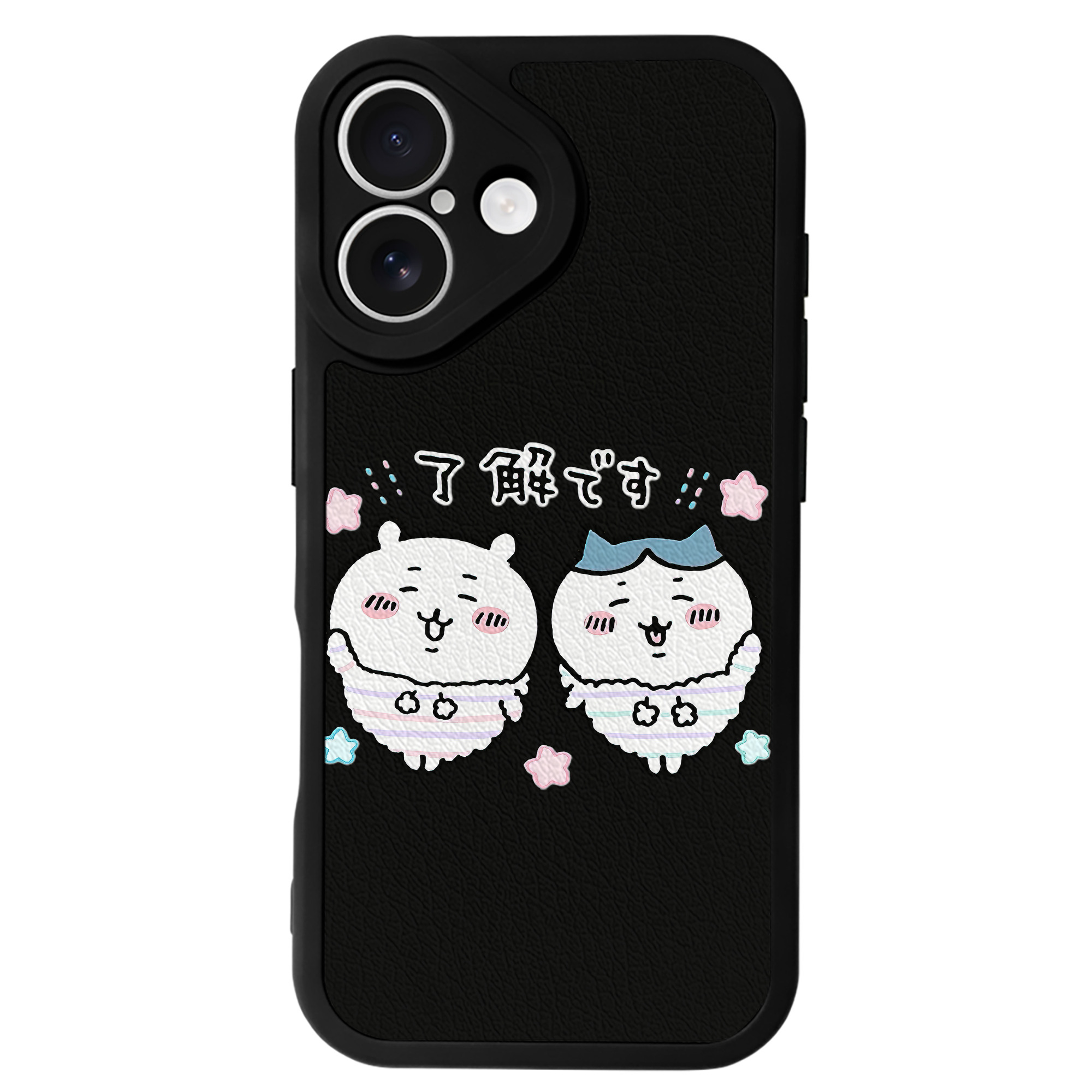 （画像用） ちいかわ ハチワレ Chii-kawa hachiware 【iPhone 16シリーズ対応】シリコンスマホケース（レザー調） 材質：シリコン